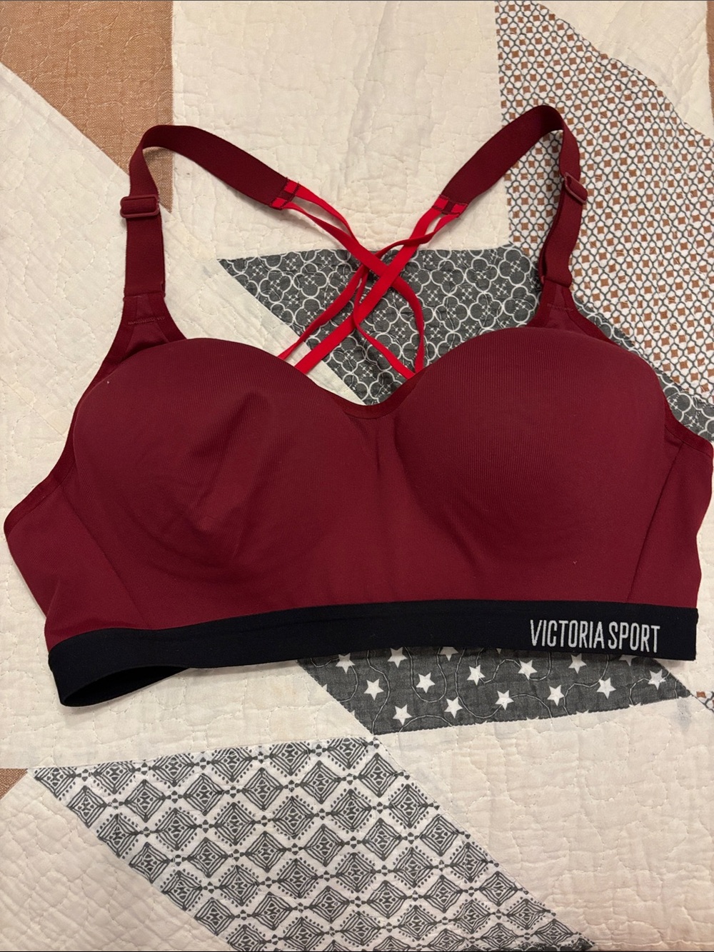 Victoria’s Secret Women's Burgundy Push-Up Sports Bra, 34B